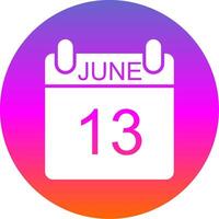 June Glyph Gradient Circle Icon Design vector