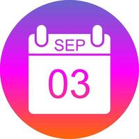 September Glyph Gradient Circle Icon Design vector