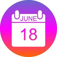 June Glyph Gradient Circle Icon Design vector