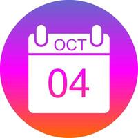 October Glyph Gradient Circle Icon Design vector