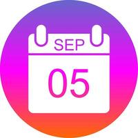 September Glyph Gradient Circle Icon Design vector