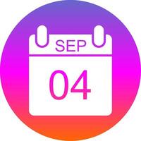 September Glyph Gradient Circle Icon Design vector