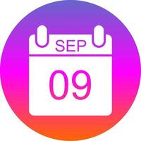 September Glyph Gradient Circle Icon Design vector