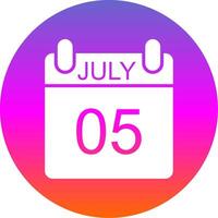 July Glyph Gradient Circle Icon Design vector