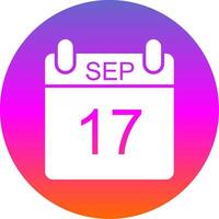 September Glyph Gradient Circle Icon Design vector