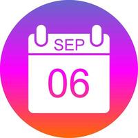 September Glyph Gradient Circle Icon Design vector