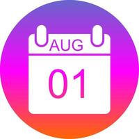 August Glyph Gradient Circle Icon Design vector