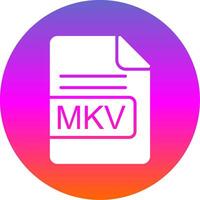 MKV File Format Glyph Gradient Circle Icon Design vector