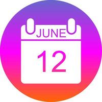 June Glyph Gradient Circle Icon Design vector