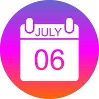 July Glyph Gradient Circle Icon Design vector