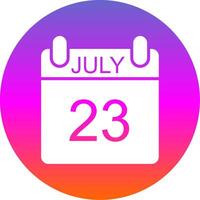 July Glyph Gradient Circle Icon Design vector