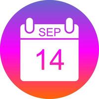 September Glyph Gradient Circle Icon Design vector