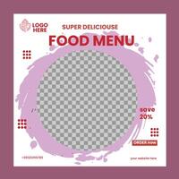 Food social media post vector