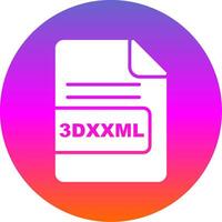 3DXXML File Format Glyph Gradient Circle Icon Design vector