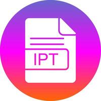 ipt archivo formato glifo degradado circulo icono diseño vector