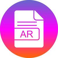 AR File Format Glyph Gradient Circle Icon Design vector