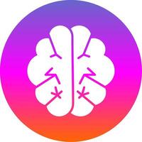 Brain Glyph Gradient Circle Icon Design vector
