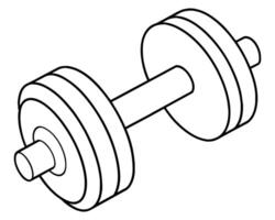 Dumbbell outline icon vector