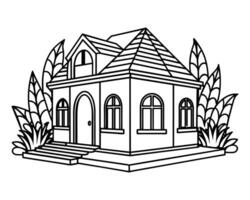 Modern house drawing vector