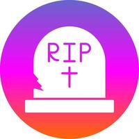 Tombstone Glyph Gradient Circle Icon Design vector