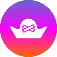 Pirate Hat Glyph Gradient Circle Icon Design vector