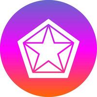 Star Pentagon Glyph Gradient Circle Icon Design vector