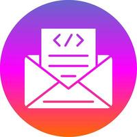 Envelope Glyph Gradient Circle Icon Design vector