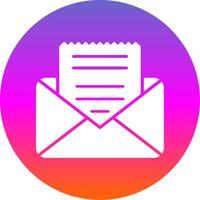 Envelope Glyph Gradient Circle Icon Design vector