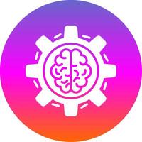 Machine Learning Glyph Gradient Circle Icon Design vector