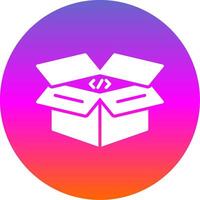 Open Box Glyph Gradient Circle Icon Design vector