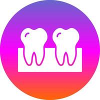 dientes glifo degradado circulo icono diseño vector