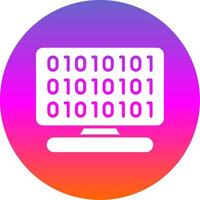 Binary Code Glyph Gradient Circle Icon Design vector