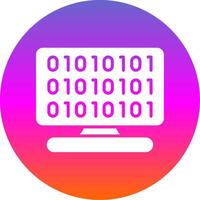 Binary Code Glyph Gradient Circle Icon Design vector