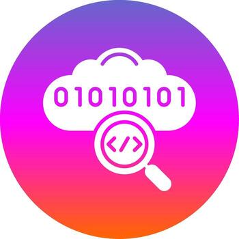 Cloud Coding Glyph Gradient Circle Icon Design vector