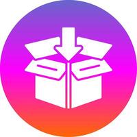 Open Box Glyph Gradient Circle Icon Design vector