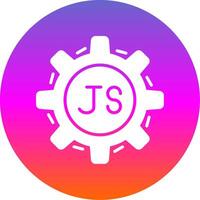 Javascript Glyph Gradient Circle Icon Design vector