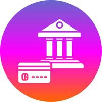 bancario tarjeta glifo degradado circulo icono diseño vector
