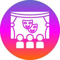 Theater Glyph Gradient Circle Icon Design vector