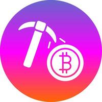 Bitcoin Mining Glyph Gradient Circle Icon Design vector