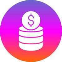 Coin Stack Glyph Gradient Circle Icon Design vector