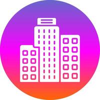 Building Glyph Gradient Circle Icon Design vector