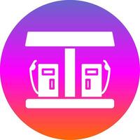 Gas Station Glyph Gradient Circle Icon Design vector