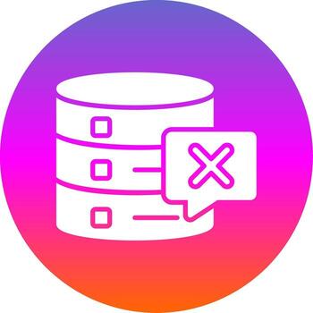Delete Database Glyph Gradient Circle Icon Design vector