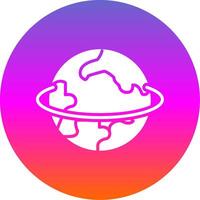 Planet Glyph Gradient Circle Icon Design vector