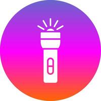 Flashlight Glyph Gradient Circle Icon Design vector