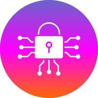 Cyber Security Glyph Gradient Circle Icon Design vector