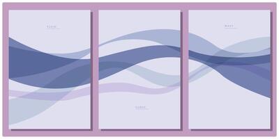 Wavy lines shape background template copy space in soft lilac and blue chambray color for banner, poster, business card, brochures. vector