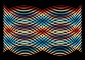 Rainbow wavy lines multi color stripes with dark color in the background for background design. vector