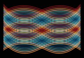 Rainbow wavy lines multi color stripes with dark color in the background for background design. vector