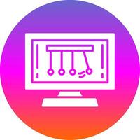 Newtons Cradle Glyph Gradient Circle Icon Design vector